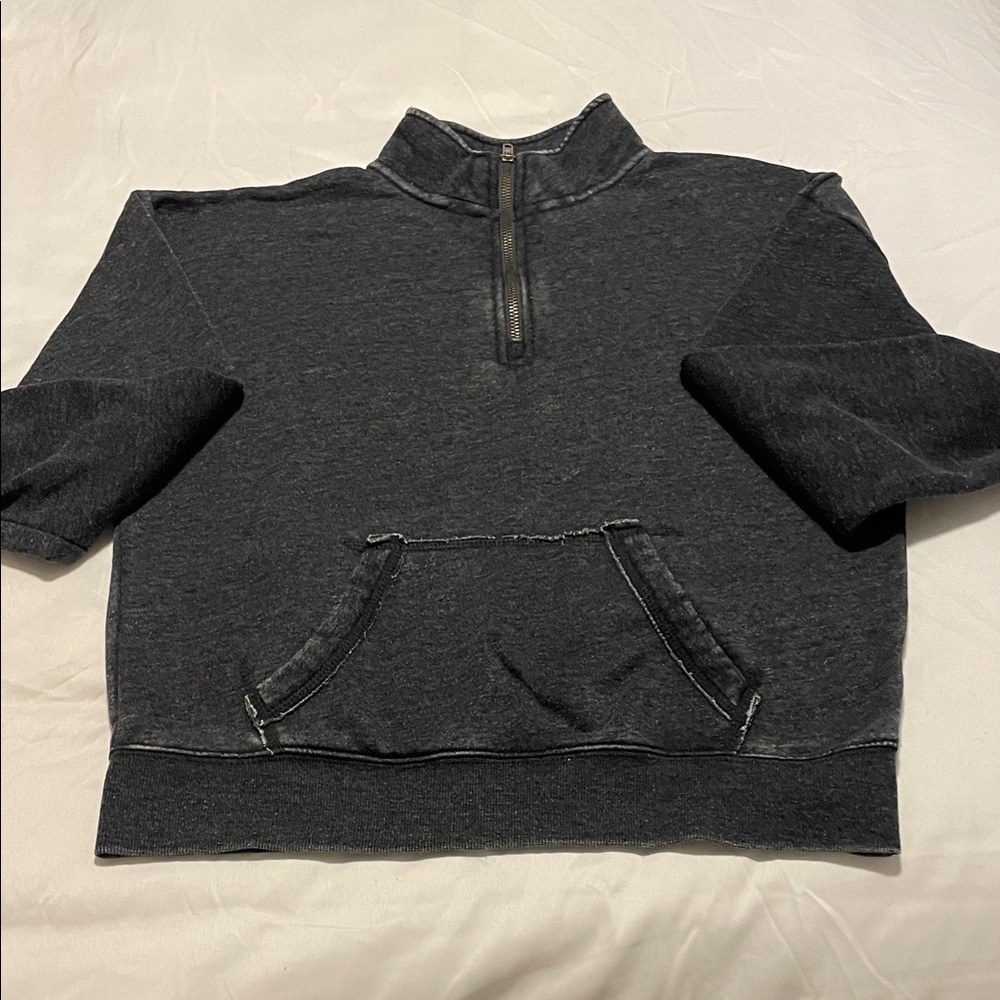 Hippie Rose Charcoal Zip-Up Sweater